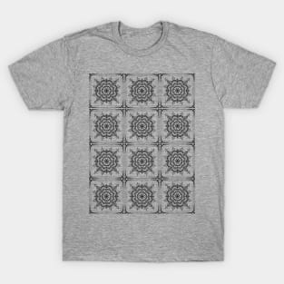 Black and white heart quilt repeat pattern T-Shirt